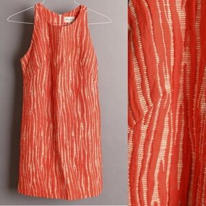 Milly evening prom dress in safety orange stripe, size 0